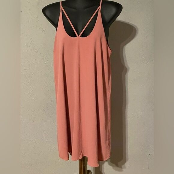 Small Blue Rain mauve lined loose fit sleeveless pull on midi dress - Picture 2 of 14